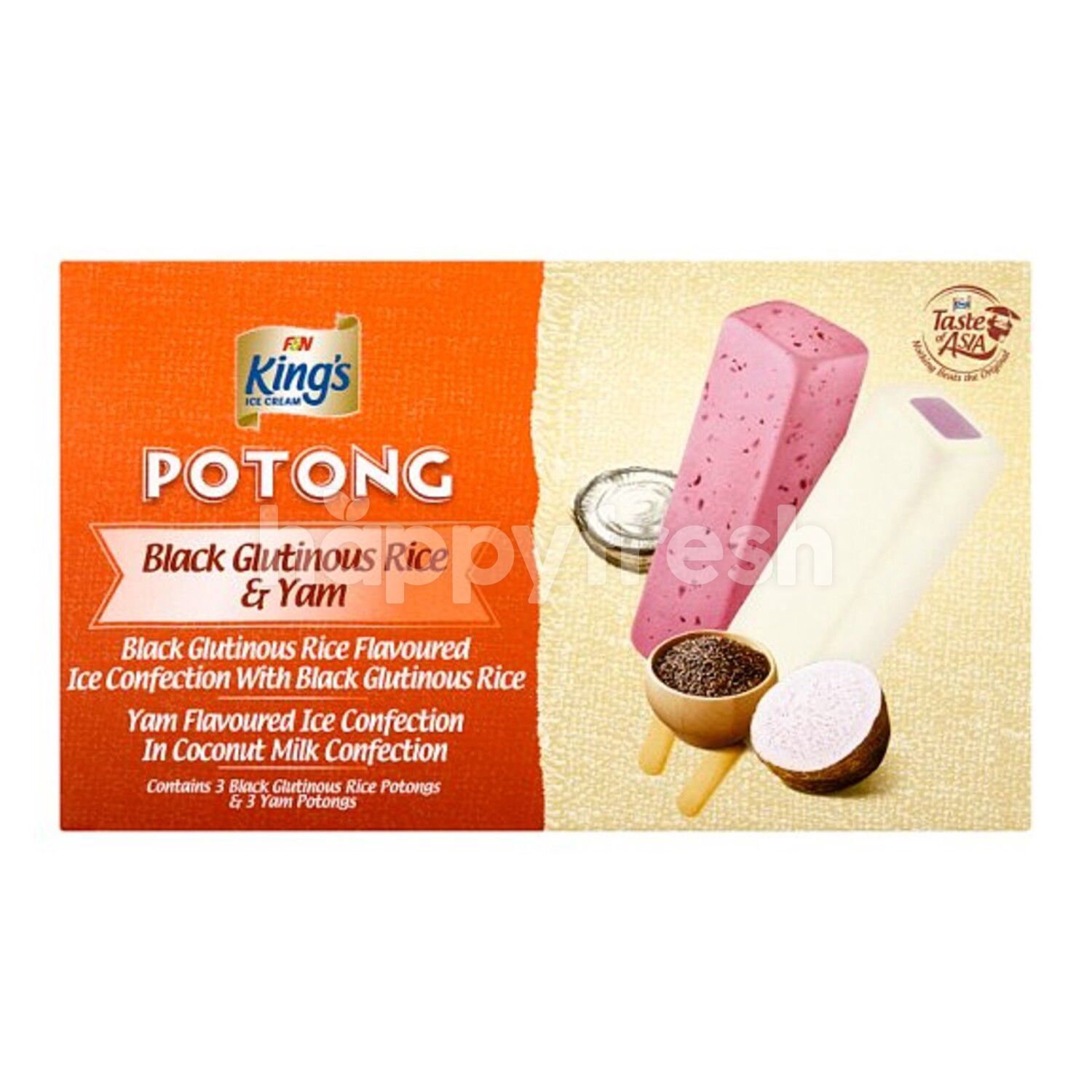 Beli King S Potong Black Glutinous Rice Yam Ice Cream 6x60ML Dari