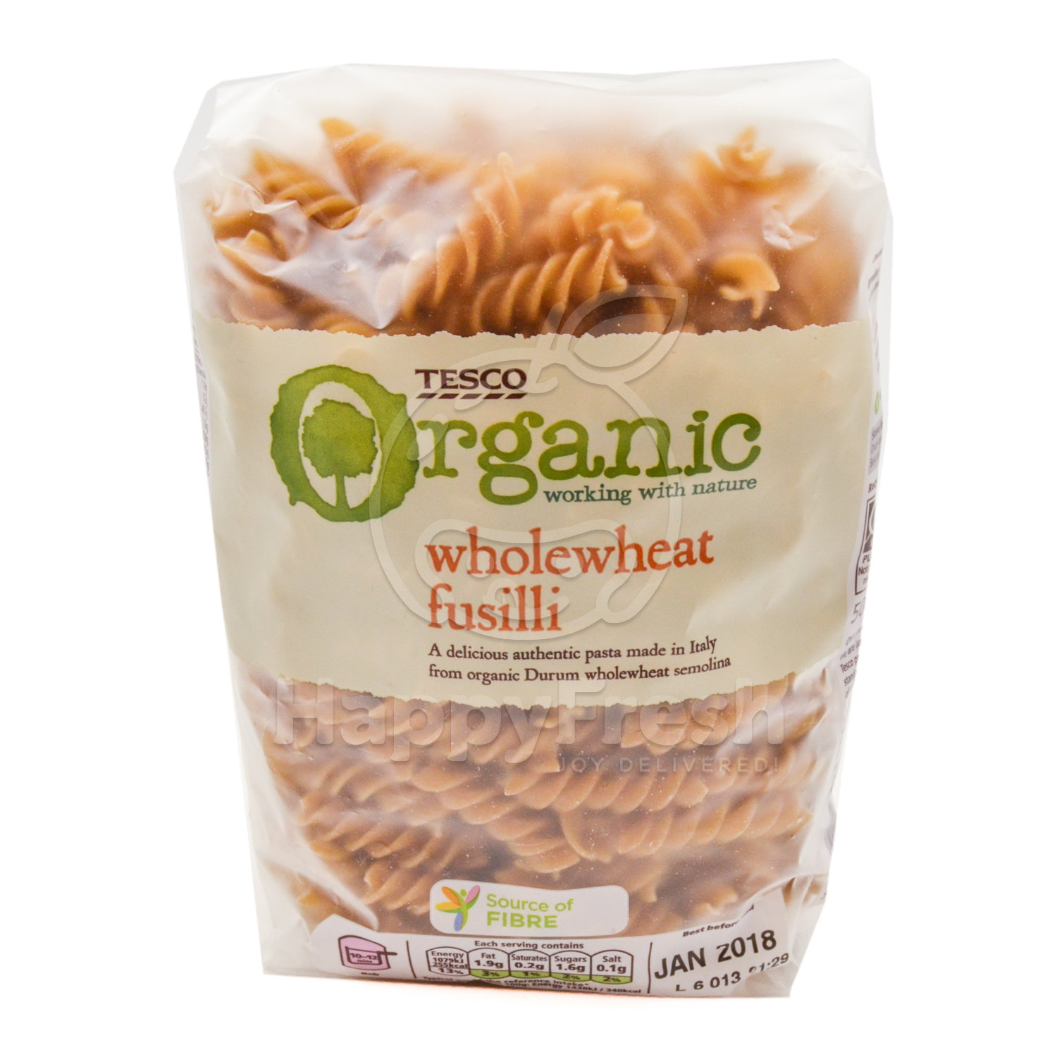 Tesco Organic Wholewheat Fusilli Pasta Happyfresh