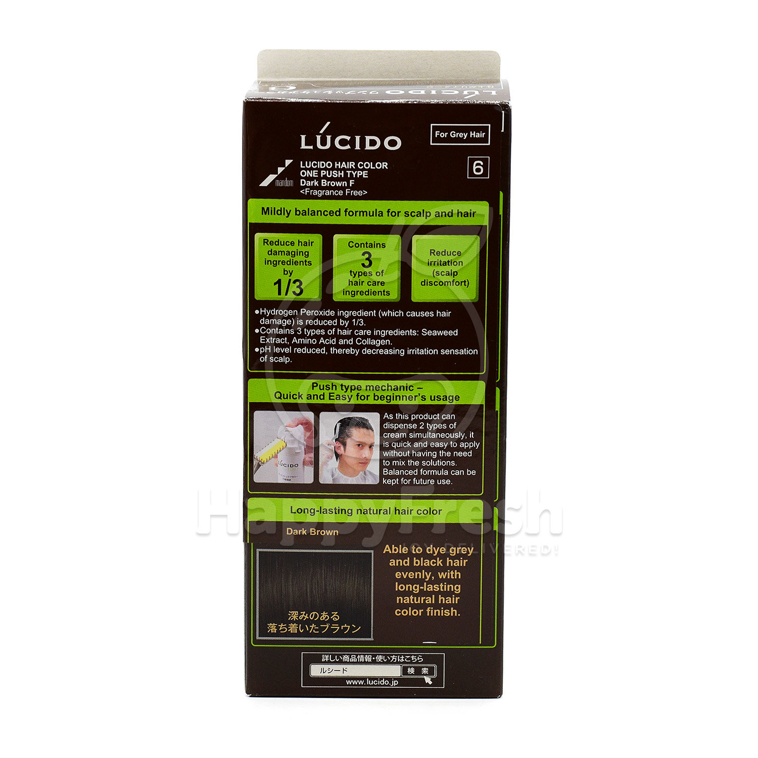 Mandom Lucido Hair Color One Push Type Dark Brown Happyfresh