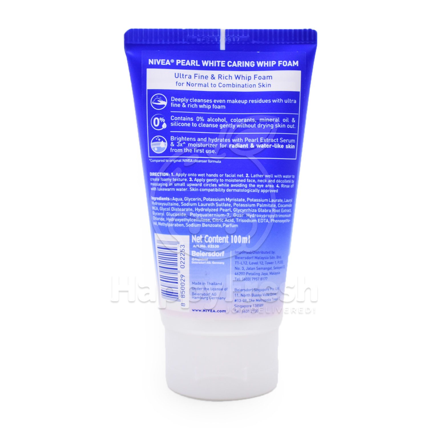 nivea pearl white caring whip facial cleanser