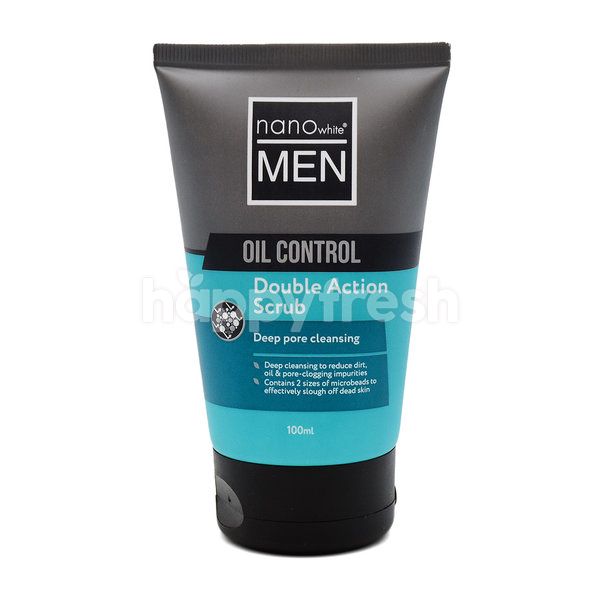 Nano White Men Oil Control Double Action Scrub Happyfresh