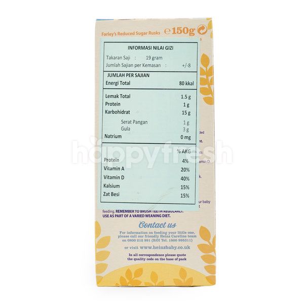 farley's reduced sugar rusks