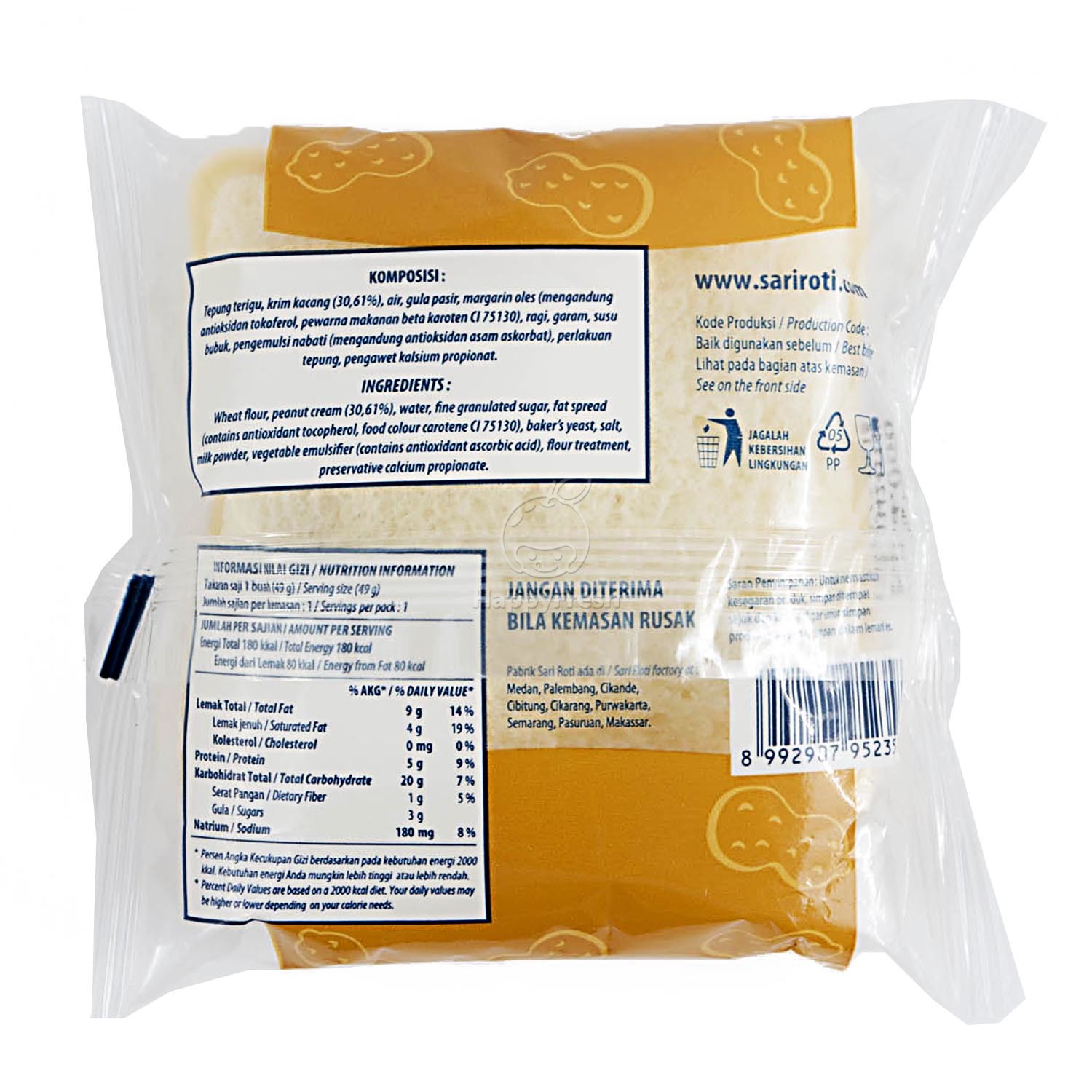 Featured image of post Sari Roti Nutrition Fact Produk sari roti juga telah terdaftar melalui badan bpom indonesia dam memperoleh sertifikat halal dari majelis ulama indonesia mui