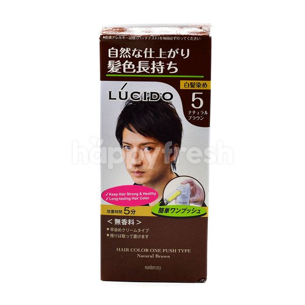 Mandom Lucido Hair Color One Push Type Natural Brown Happyfresh