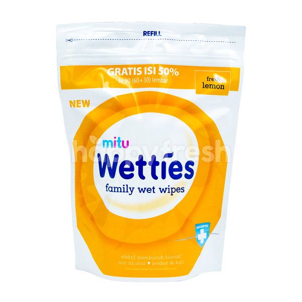 Mitu Wetties Family Pack Refill Lemon Wet Tissue Jakarta 