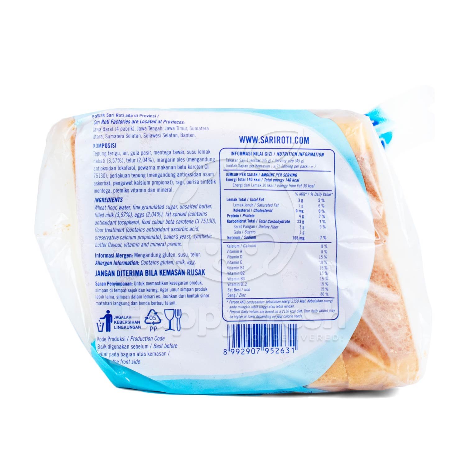 Featured image of post Sari Roti Nutrition Fact Informasi kalori dan gizi untuk produk populer dari sari roti