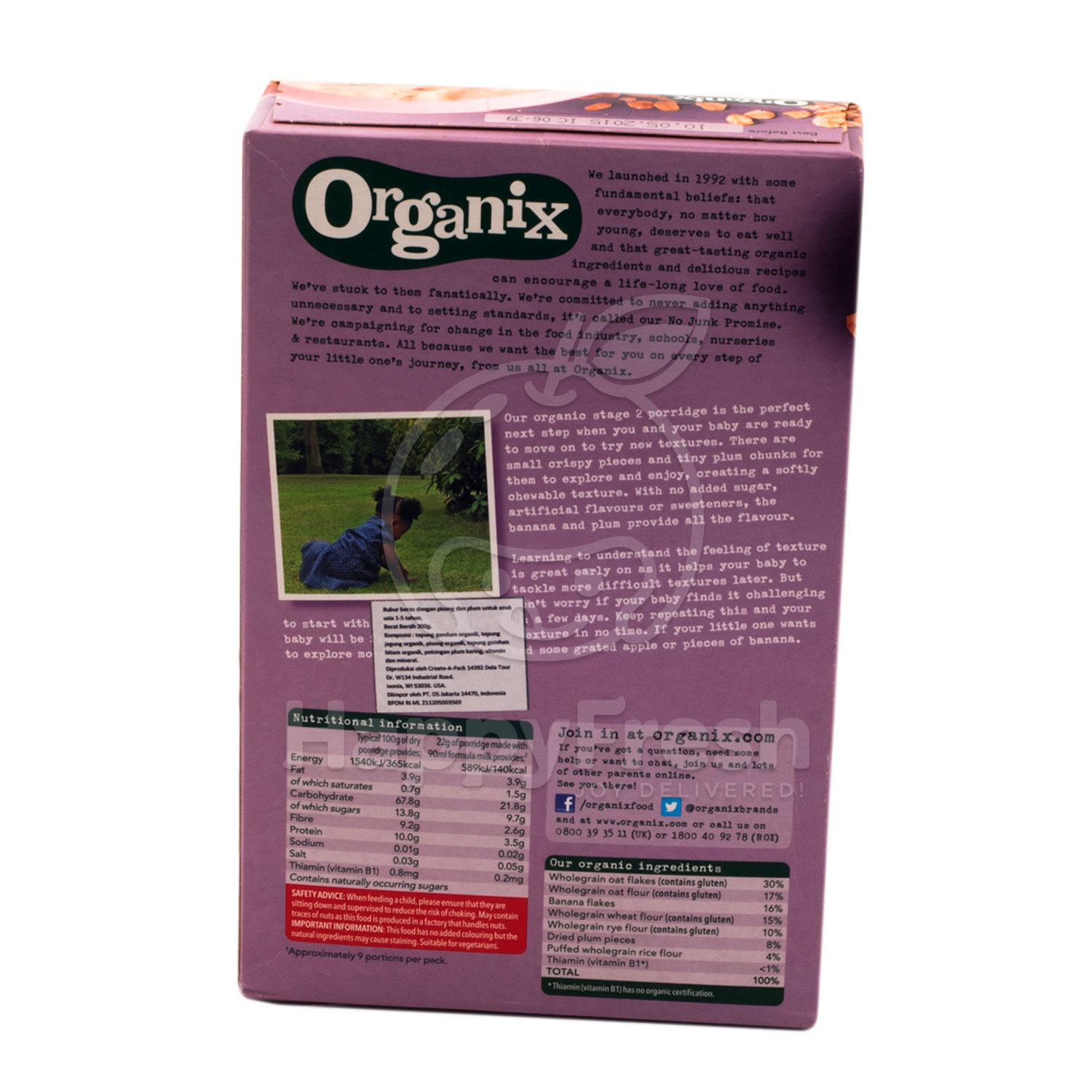 organix banana & plum porridge