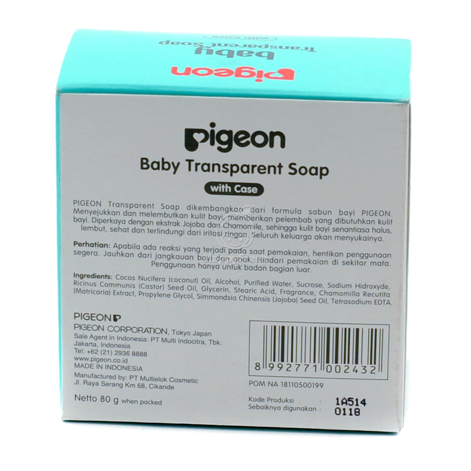 pigeon baby transparent soap