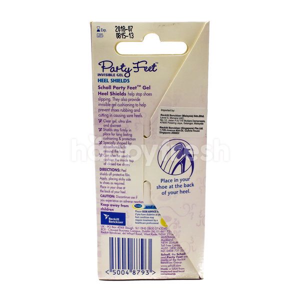 scholl party feet invisible gel heel shields