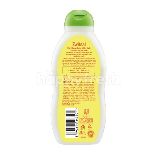 zwitsal baby bath milk & honey
