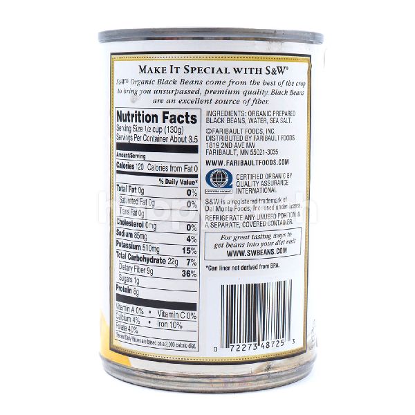 Product: S&W Organic Black Beans - Image 2