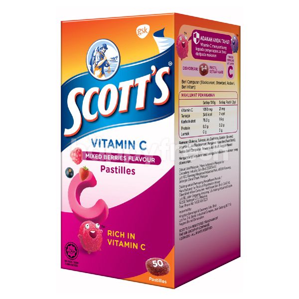 Beli Scott's Vitamin C Pastilles Mixed Berries 50's dari Lotus's - HappyFresh | Penang
