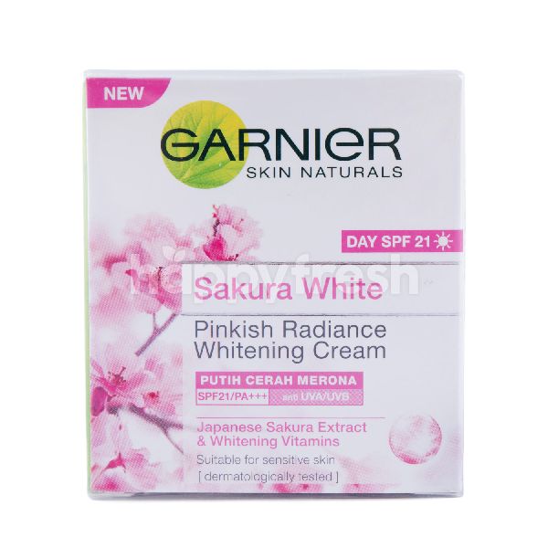 garnier sakura white pinkish radiance whitening cream spf 21