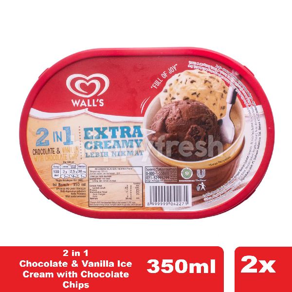 Jual Wall's Extra Creamy 2in1 Chocolate & Vanilla Ice Cream with