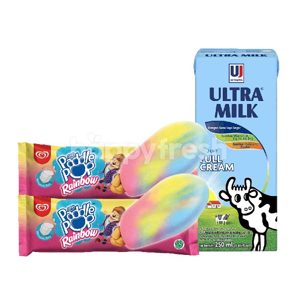 Wall's Paddle Pop Es Krim Power Pelangi dan Ultra Milk UHT ...