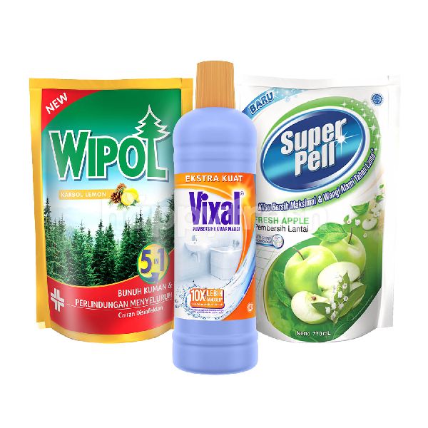 Jual Unilever Super Pell, Vixal & Wipol Ultimate Household Cleaning Kit