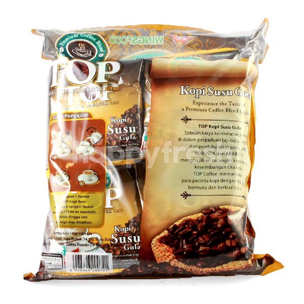 Jual TOP Coffee Robusta Arabica Blend Instant Coffee with Milk & Sugar