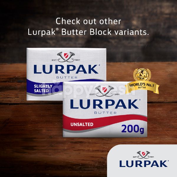 Beli Lurpak Butter Block In Foil Unsalted 200G dari Lotus's HappyFresh