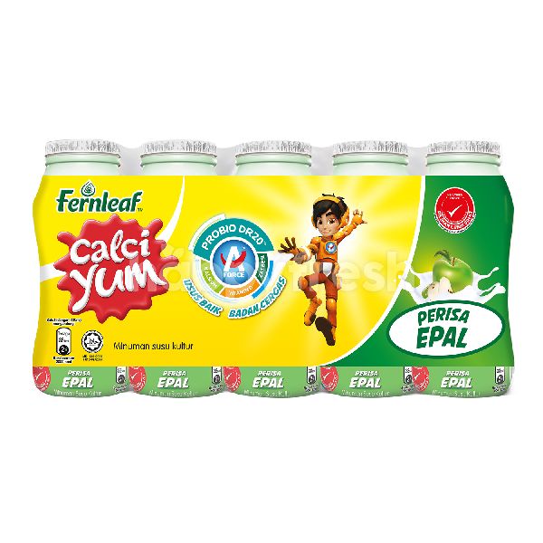 Buy Fernleaf Apple Flavoured Calci Yum Yogurt (5 Bottles) at Tesco HappyFresh