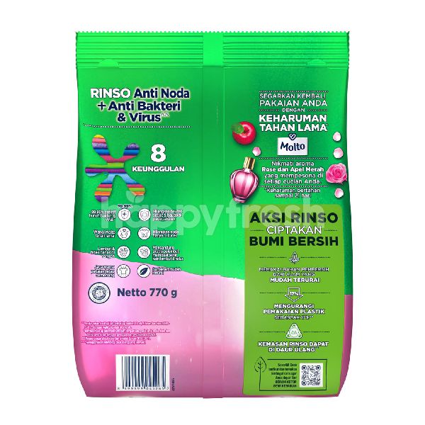 Product: Rinso Molto Anti Stain Rose Fresh Detergent Powder - Image 3