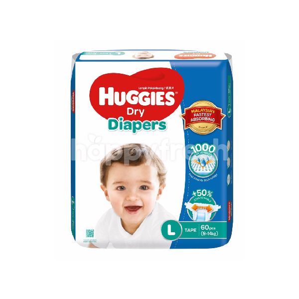 Buy Huggies Dry Super Jumbo Diapers L60 at Tesco HappyFresh