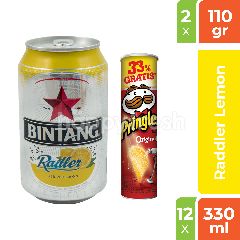 Bintang Radler Bir & Lemon 12-Pack dan Pringles Keripik Kentang Original Twinpack