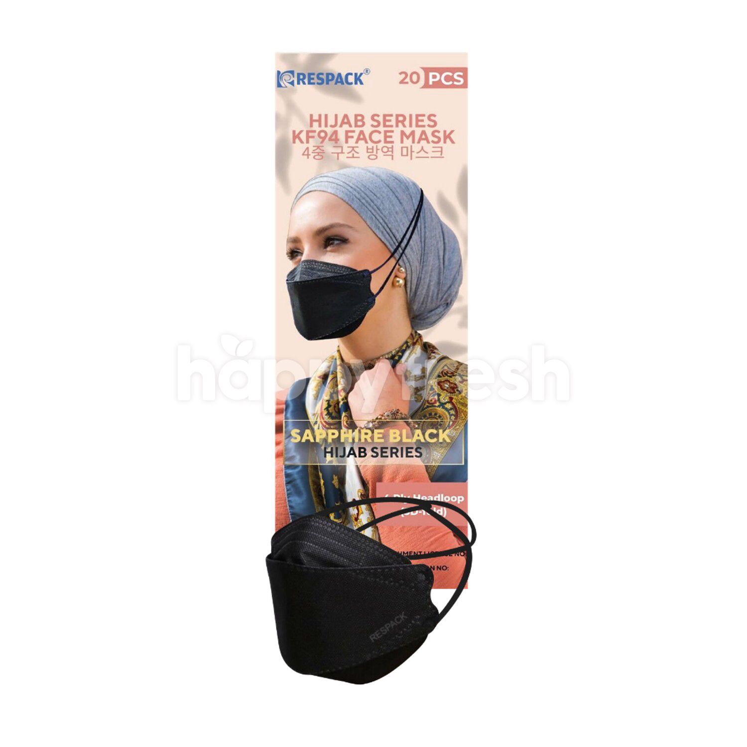 Beli Respack Hijab Face Mask KF94 Sapphire Black (20 Pieces) dari Lotus