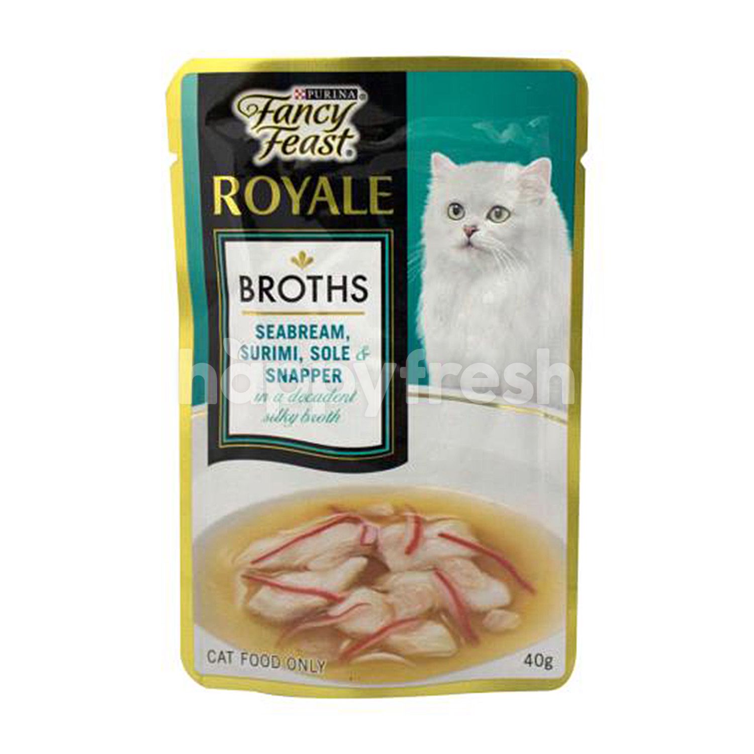 Beli Purina Fancy Feast Royale Broths Seabream, Surimi, Sole & Snapper