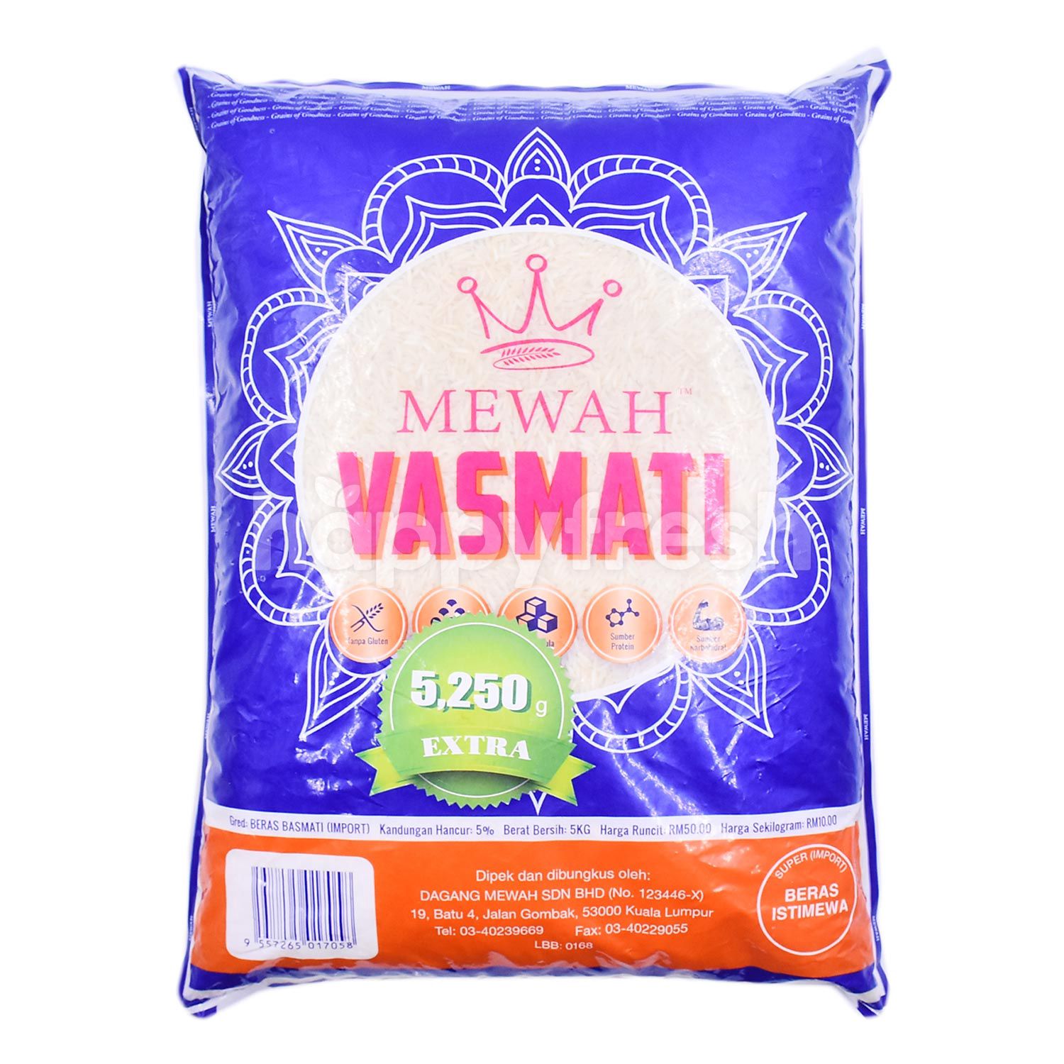 Buy Mewah Beras Vasmati Rice At Village Grocer Happyfresh Kuala Lumpur