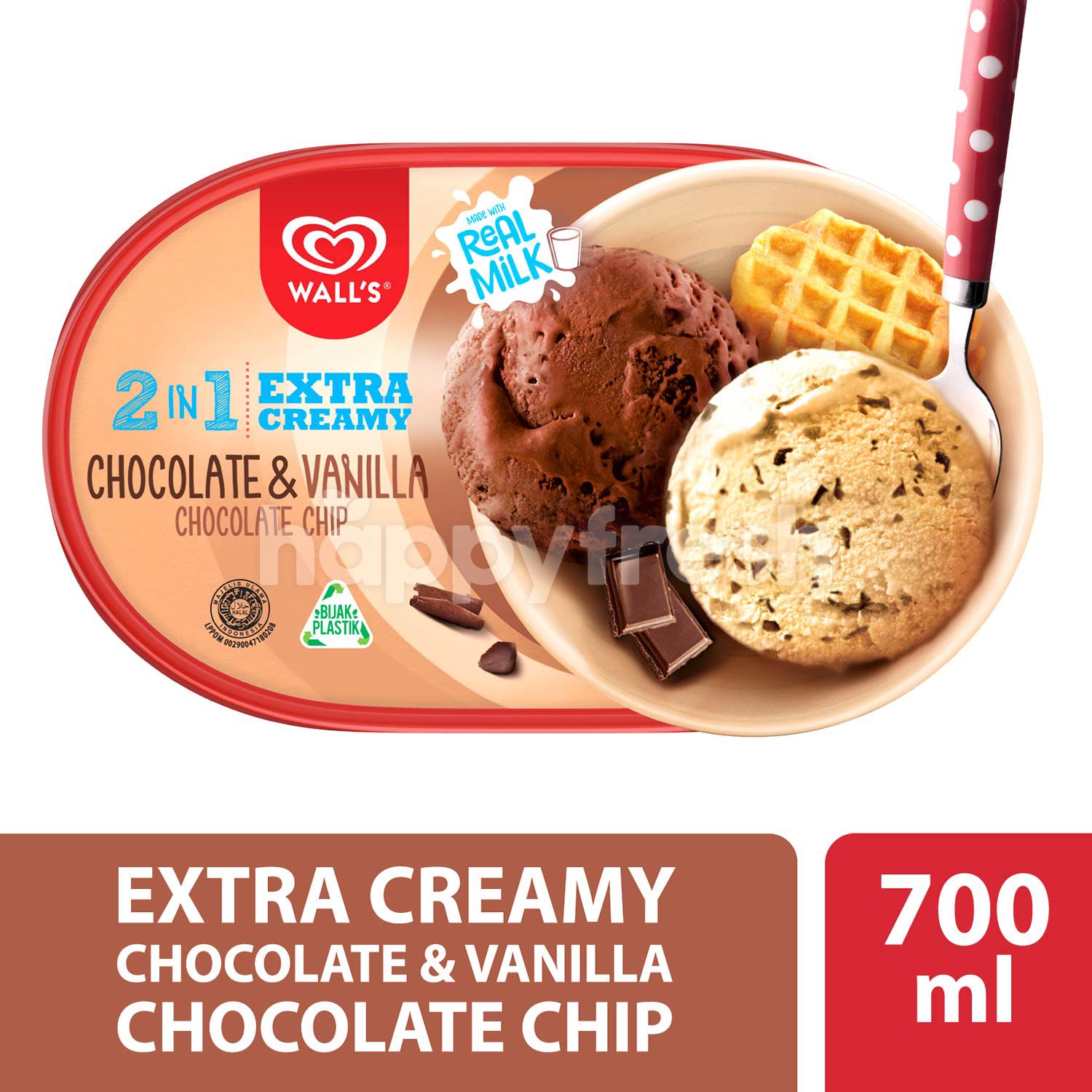 Jual Wall s Ice Cream Vanilla Chocolate Chip Extra Creamy 