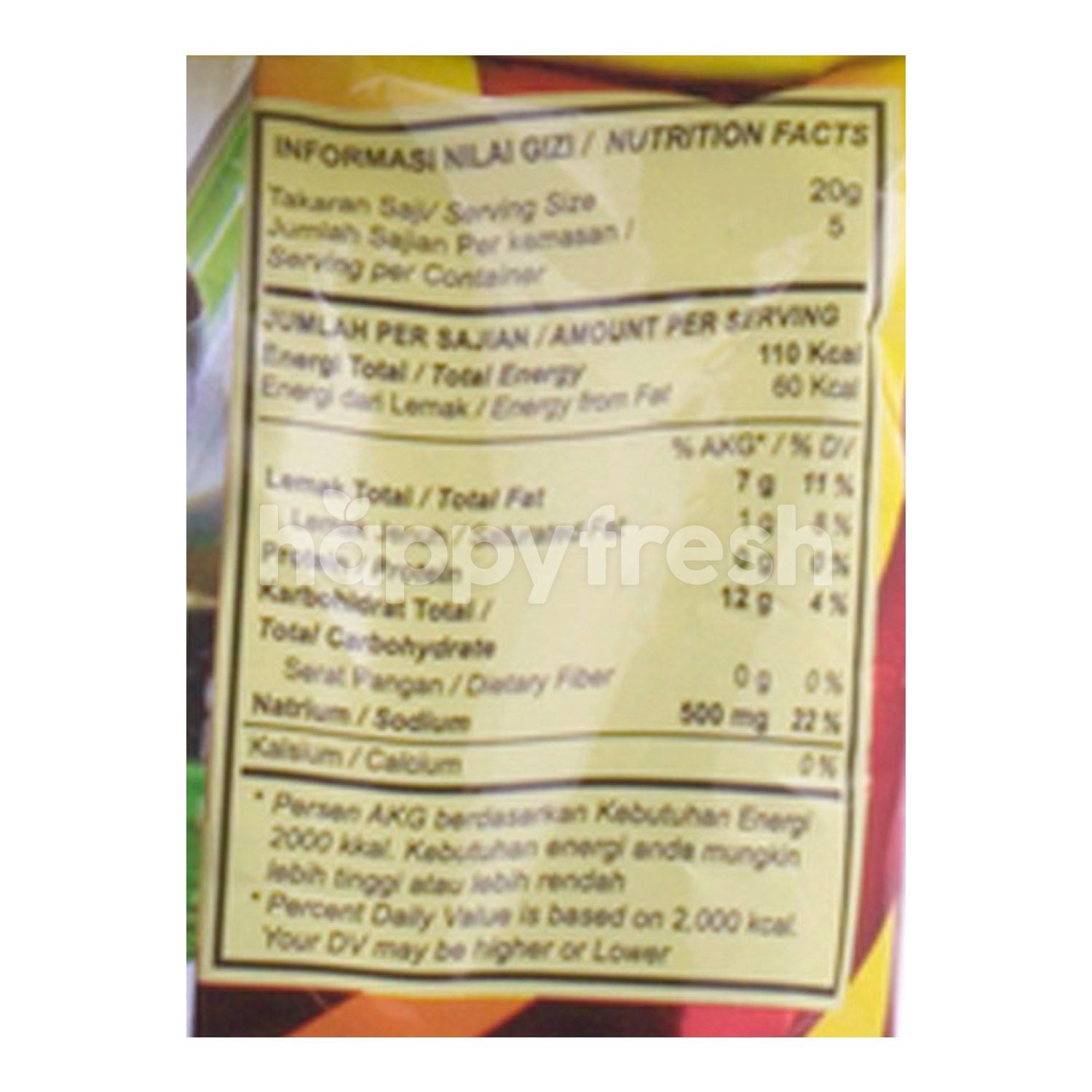 Tic tac nutrition label