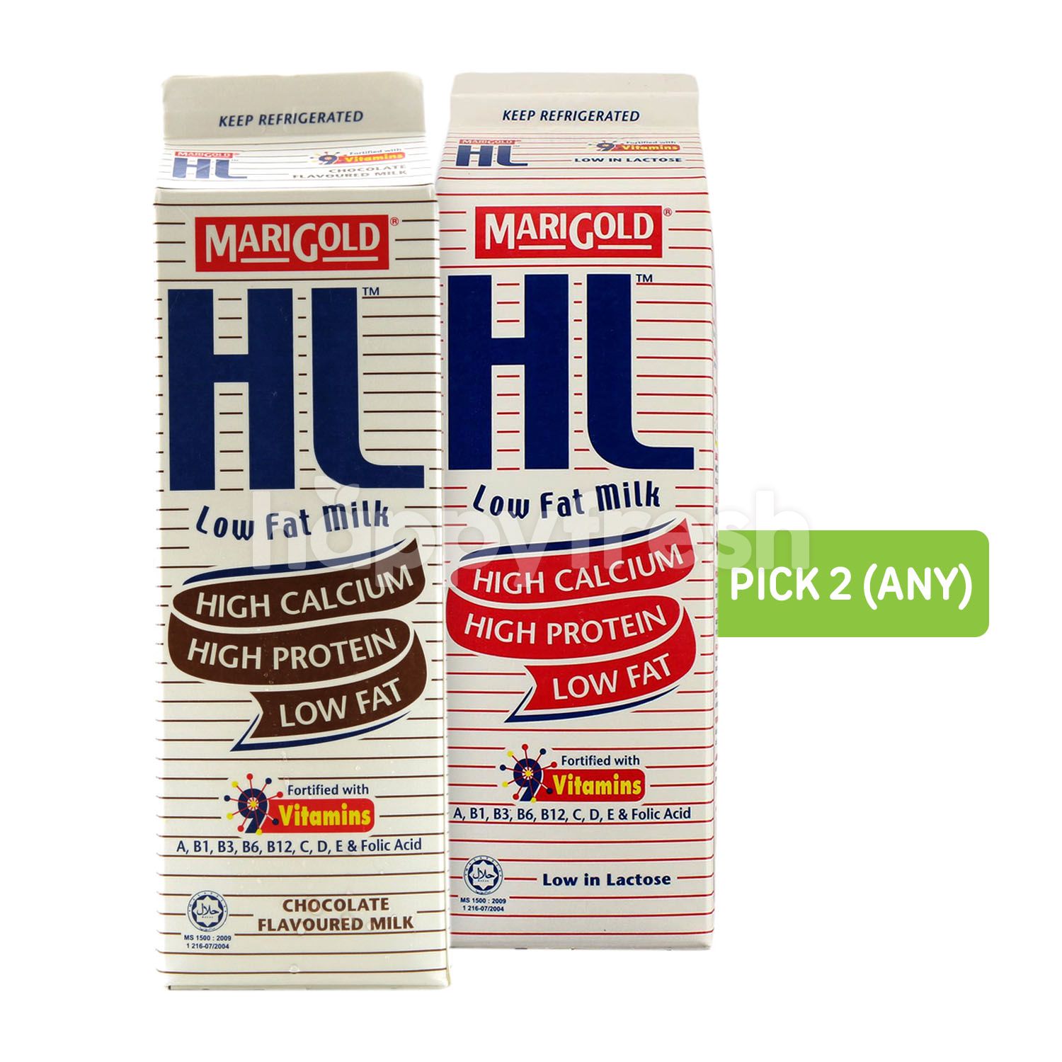 Buy Marigold Hl Low Fat Milk 1l And Hl Chocolate Milk Drink 1l Pick Any 2 At Giant Hypermarket Happyfresh Kuala Lumpur