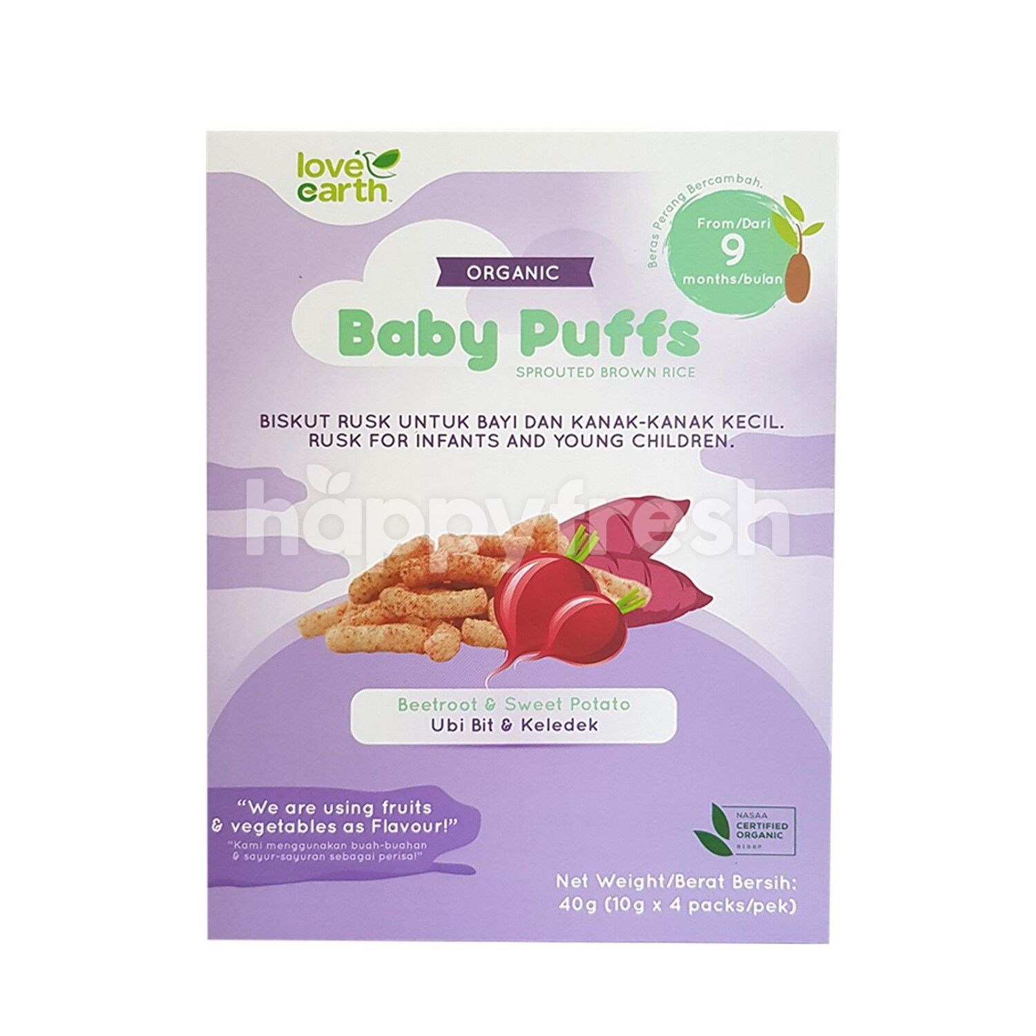 Beli Love Earth Organic Baby Puffs Beetroot u0026 Sweet Potato dari 