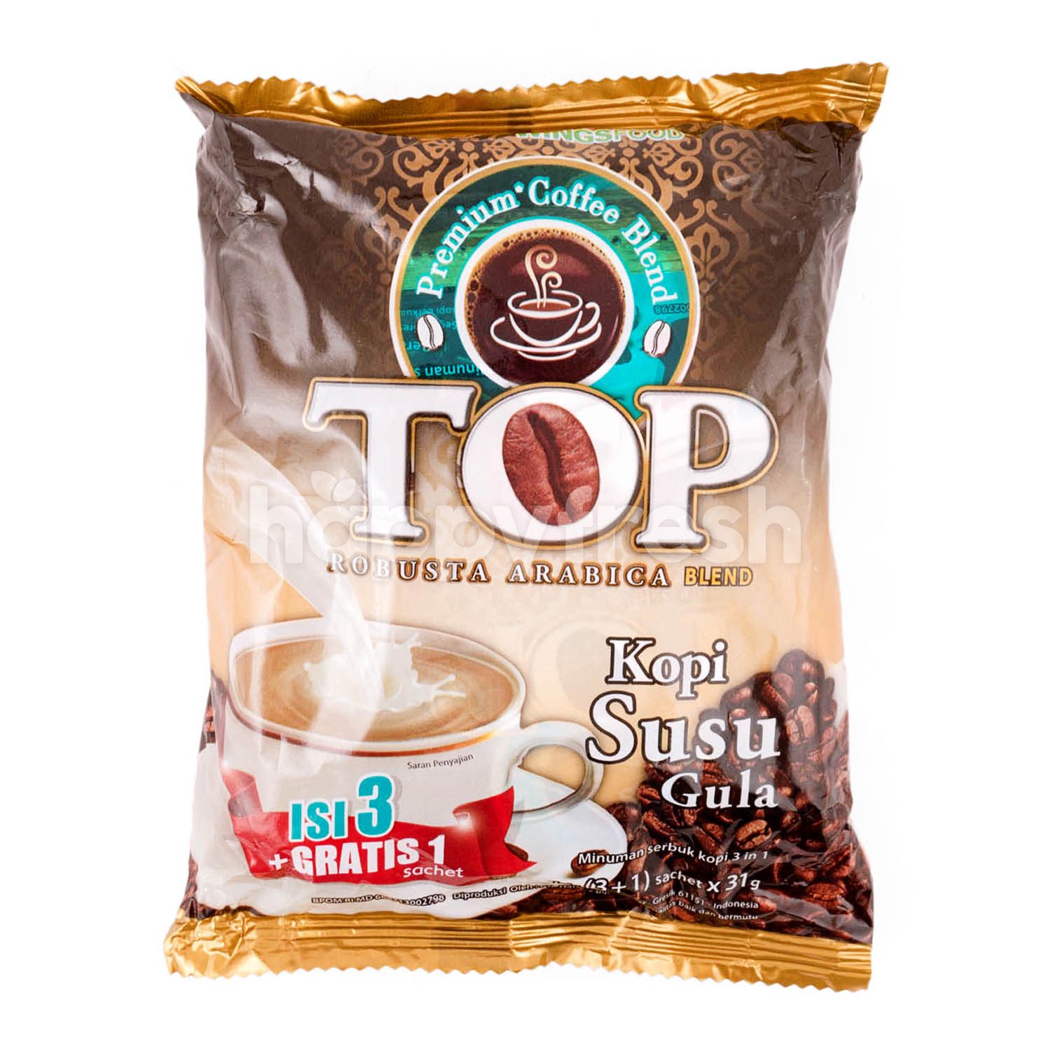 Jual TOP Coffee Robusta Arabica Blend Instant Coffee with Milk & Sugar